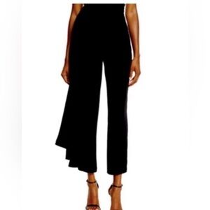 Brandon Maxwell Black Asymmetrical Draped Trousers NWOT Size 6 Retail $1200
